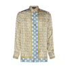 VERSACE LIGHT BLUE MULTICOLOUR SILK SHIRT