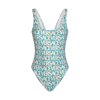 VERSACE TURQUOISE AND WHITE SWIMSUIT