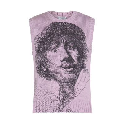 Jw Anderson Rembrandt-print Sleeveless Jumper In Purple