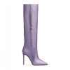 Paris Texas Metallic Leather Knee Boots In Purple