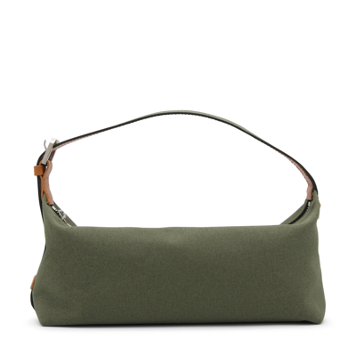 Eéra Eera Green Canvas Long Moon Shoulder Bag