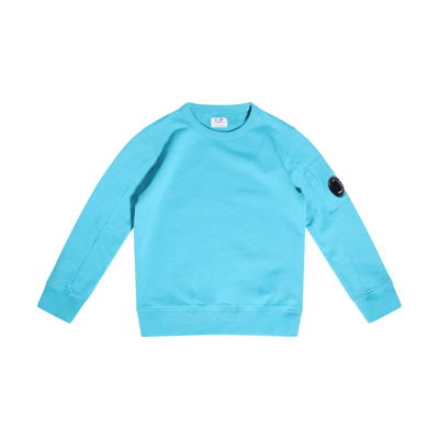 C.p. Company Kids' Turquoise Cotton Sweatshirt In Blue