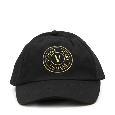 Versace Jeans Couture Logo Printed Baseball Cap In Black