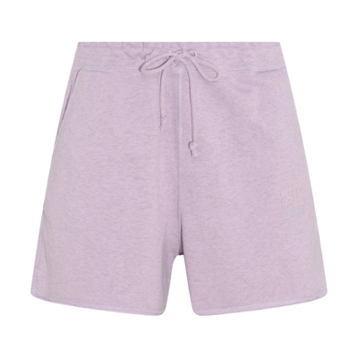 Ganni Drawstring-waist Organic-cotton Shorts In Purple