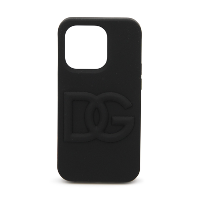 Dolce & Gabbana Logo-embossed Iphone 14 Pro Max Case In Black