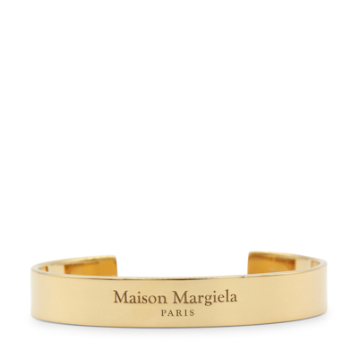 Maison Margiela Engraved-logo Bangle Bracelet In Silver