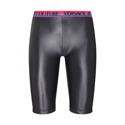 Versace Jeans Couture Logo-waist Cycling Shorts In Black