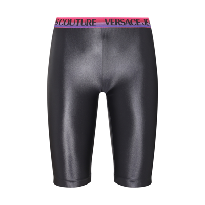 Versace Jeans Couture Logo-waist Cycling Shorts In E899 Black
