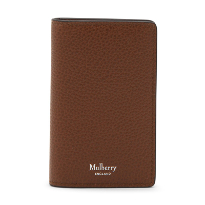 Mulberry Brown Leather Cardholder In Oak