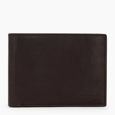 Le Tanneur Gary Medium Horizontal Wallet Model 2 Flaps In Oiled Leather In Brown