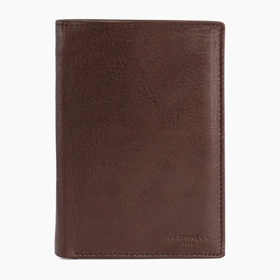 Le Tanneur Medium Zipped Gary Oiled Leather Wallet With 3 Shutters In Brown