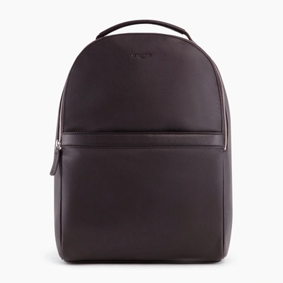 Le Tanneur Zipped Charles Pebbled Leather Backpack In Brown