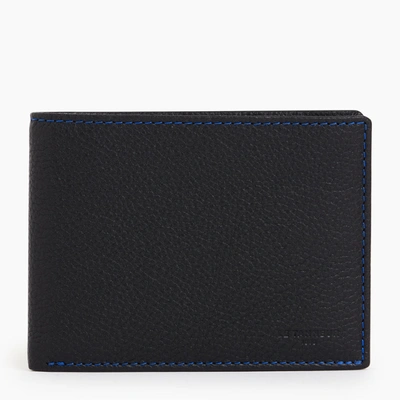 Le Tanneur Charles Horizontal, Zipped Wallet With 2 Gussets In Grained Leather In Black