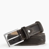 Le Tanneur Ceinture Homme Avec Boucle Carrée Martin En Cuir Lisse In Brown