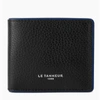 Le Tanneur Horizontal Flap Pocket Augustin Pebbled Leather Wallet In Black