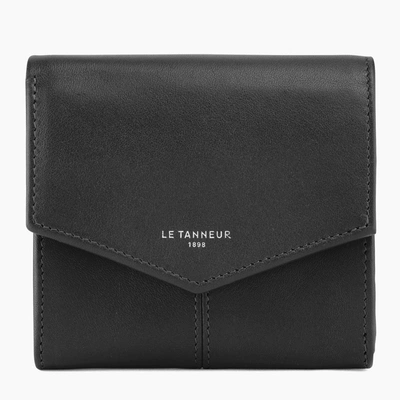 Le Tanneur Small Zipped Charlotte Smooth Leather Wallet In Black