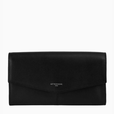Le Tanneur Small Zipped Charlotte Smooth Leather Wallet In Black