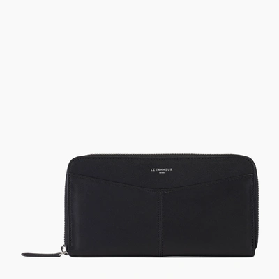 Le Tanneur Charlotte Smooth Leather Organizer Wallet In Black