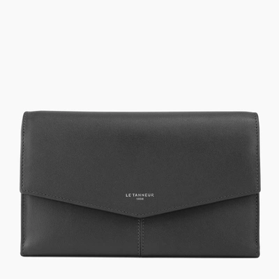 Le Tanneur Charlotte Flap Smooth Leather Organizer Wallet In Black