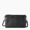 LE TANNEUR ZIPPED CHARLOTTE SMOOTH LEATHER POUCH WITH REMOVABLE STRAP