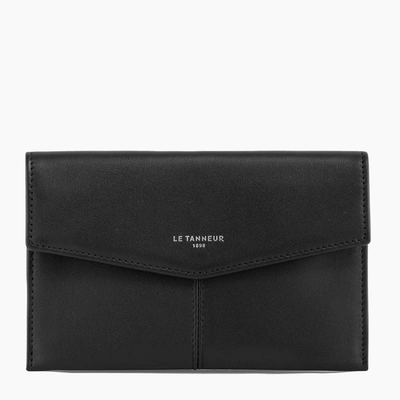 Le Tanneur Medium Charlotte Smooth Leather Envelope Bag In Black