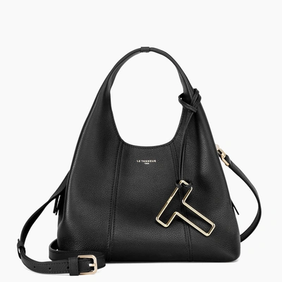 Le Tanneur Small Juliette Pebbled Leather Handbag In Black
