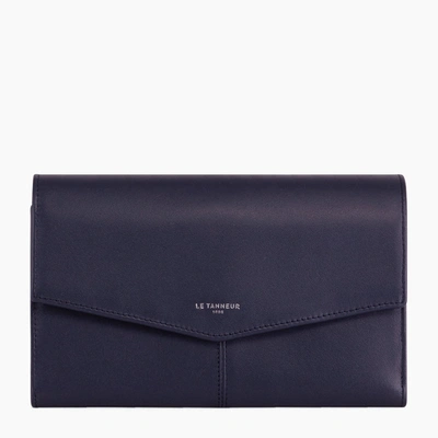 Le Tanneur Charlotte Flap Smooth Leather Organizer Wallet In Blue