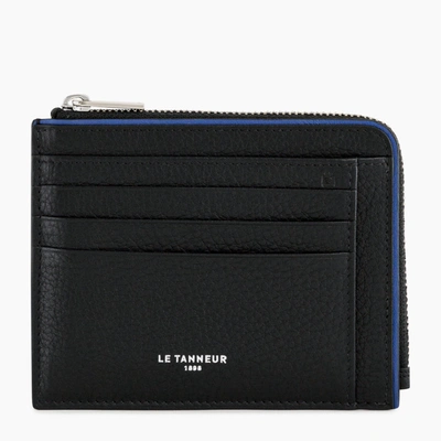 Le Tanneur Porte Cartes Zip En L Augustin En Cuir Grainé In Black