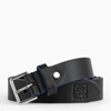 LE TANNEUR MEN'S BELT WITH SQUARE BUCKLE IN SMOOTH LEATHER