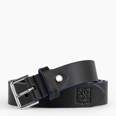 Le Tanneur Men's Belt With Square Buckle In Smooth Leather In Black