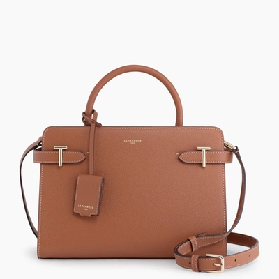 Le Tanneur Emilie Pebbled Leather Medium-sized Handbag In Brown