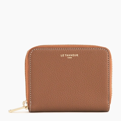 Le Tanneur Emilie Coin Case In Pebbled Leather In Brown