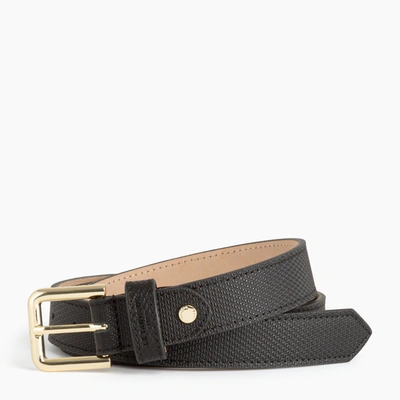 Le Tanneur Women's Belt With Square Buckle With T Grain In Black