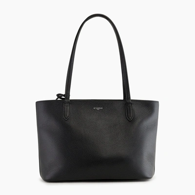 Le Tanneur Small Louise Tote Bag In Pebbled Leather In Black
