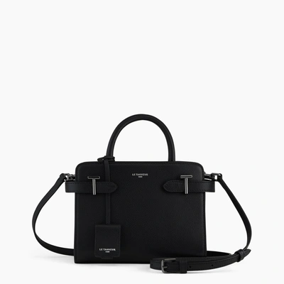 Le Tanneur Emilie Small Handbag In Pebbled Leather In Black