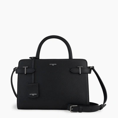 Le Tanneur Emilie Medium-sized Handbag In Pebbled Leather In Black