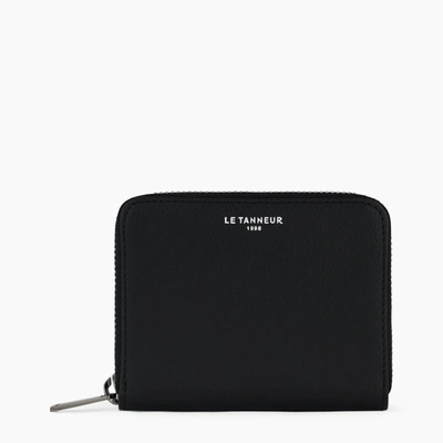 Le Tanneur Emilie Coin Case In Pebbled Leather In Black