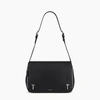 Le Tanneur Simone Medium-sized Bag With Crossbody Strap In Pebbled Leather In Black