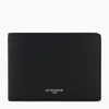 Le Tanneur Emile Flap Wallet With 2 Gussets In Pebbled Leather In Black