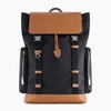 LE TANNEUR MAURICE BACKPACK WITH FLAP CLOSURE IN COATED CANVAS