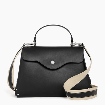 Le Tanneur Sans Couture Medium-sized Handbag In Smooth Leather In Black