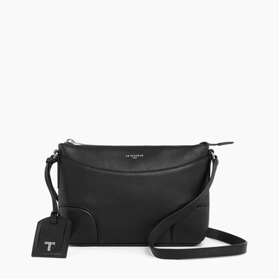 Le Tanneur Romy Small, Crossbody Bag In Pebbled Leather In Black
