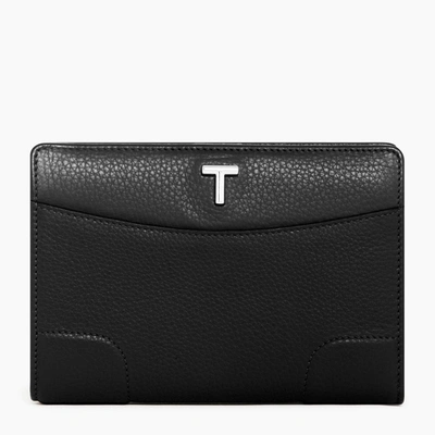 Le Tanneur Romy Medium-sized Wallet In Pebbled Leather In Black