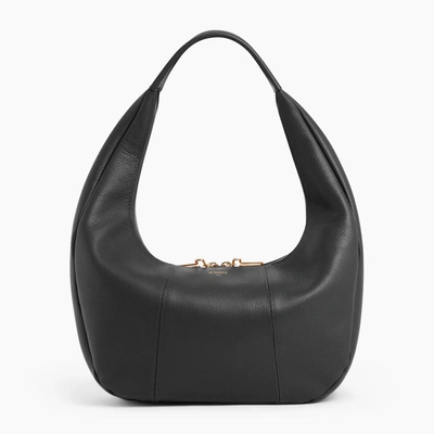 Le Tanneur Juliette Large Grained Leather Hobo Bag In Black