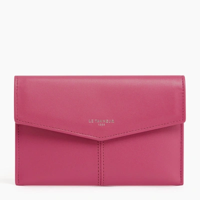 Le Tanneur Charlotte Medium Envelope Smooth Leather Clutch In Pink