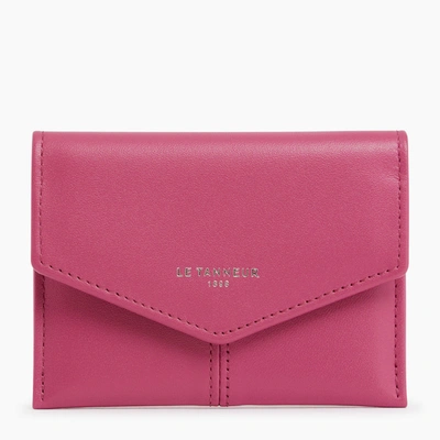 Le Tanneur Charlotte Smooth Leather Flap Card Holder In Pink