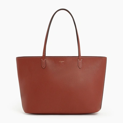Le Tanneur Louise Large Tote In Pebbled Leather In Brown