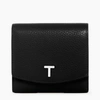 LE TANNEUR ROMY COIN CASE WITH FLAP CLOSURE IN PEBBLED LEATHER