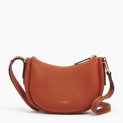 Le Tanneur Madeleine Grained Leather Baguette Bag In Brown