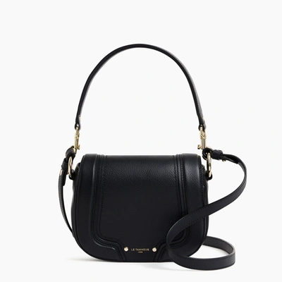 Le Tanneur Small Ella Crossbody Bag In Grained Leather In Black